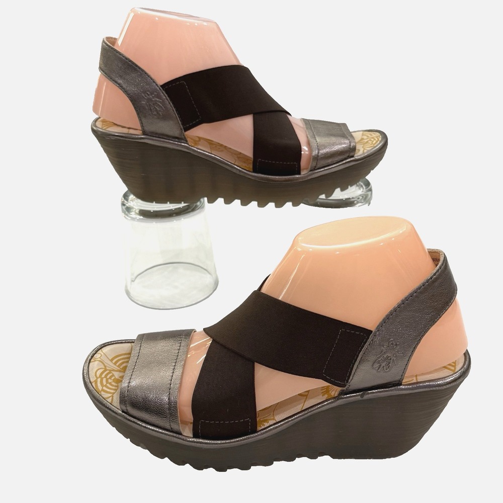 Fly London Platform Wedge Chunky Y2K Sandal Shoe Women US 8 8.5 EU 39 Yaji Idra